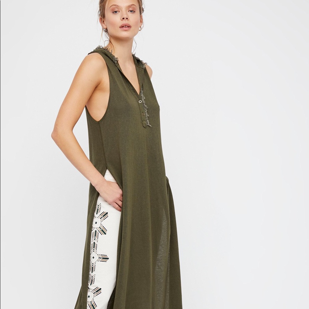 Free People Cool It Hooded Maxi Tunic NWOT